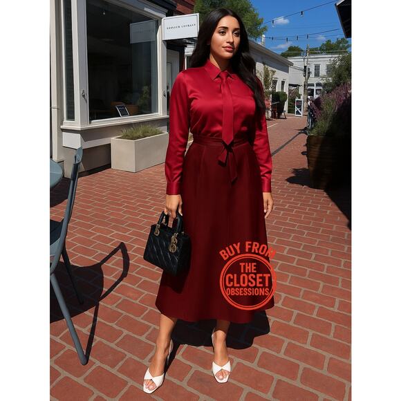 ZARA LIMITED EDITION!!! Color Block Midi Dress with Tie NWT - Picture 6 of 16